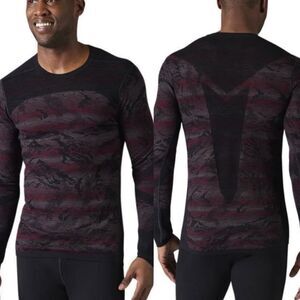 Smartwool Men's Intraknit Merino Pattern Crew maroon/black size large